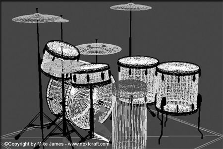 br drums wireframe model image